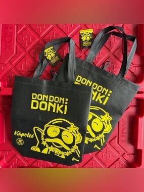💛 2 DonDon Donki Donkihote
Reusable Shopper Tote Bag Kapolei Hawaii Donpen NWT